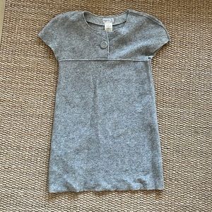 Agnès b grey shortsleeved minidress with silver metallic detail